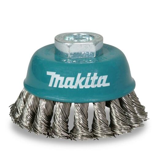 Makita D-77481 75mm x M10-1.5 Stainless Steel Cup Brush Knotted Suits 100mm Angle Grinders  – image 2
