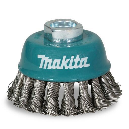 Makita D-77497 75mm x M14-2 Stainless Steel Cup Brush Knotted Suits 115/125mm Angle Grinders – image 2