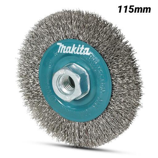 Makita D-77512 115mm x M14-2 Stainless Steel Wheel Brush Crimp Suits 115/125mm Angle Grinders 