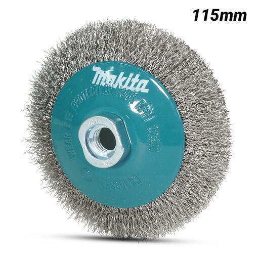 Makita D-77562 115mm x M14-2 Stainless Steel Bevel Brush Crimp Suits 115/125mm Angle Grinders 