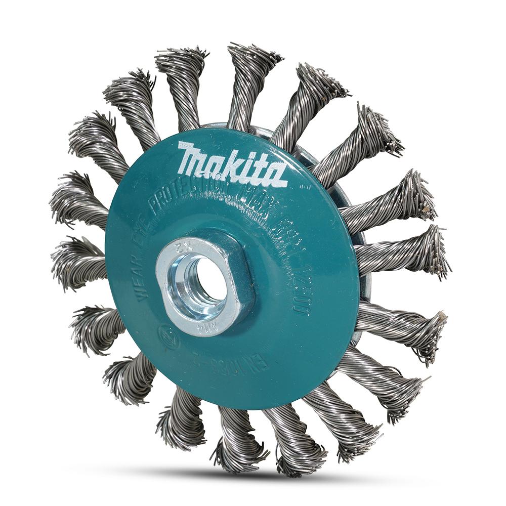 Makita D77584 115mm x M142 Stainless Steel Bevel Brush Knot Suits 115