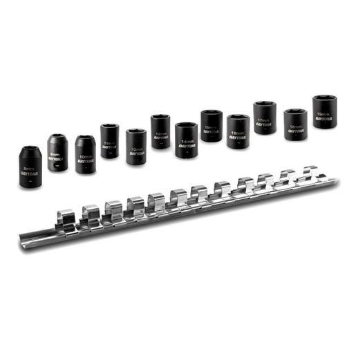 Daytona DTW1238 12pce 3/8" Drive Thin Wall 8-19mm Metric Impact Socket Set