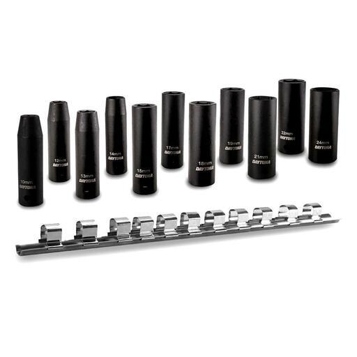 Daytona DTW1112 11pce 1/2" Drive Thin Wall 10-24mm Metric Deep Impact Socket Set