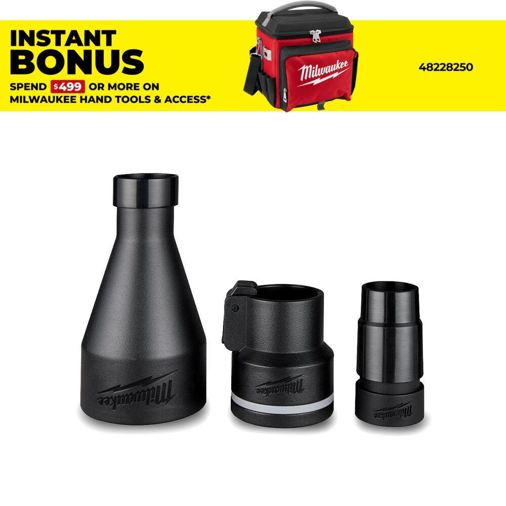 Milwaukee 49901980 47.6mm (1-7/8") Dust Extraction Adaptor Kit to suit 23L & 34L Vacuums – image 1
