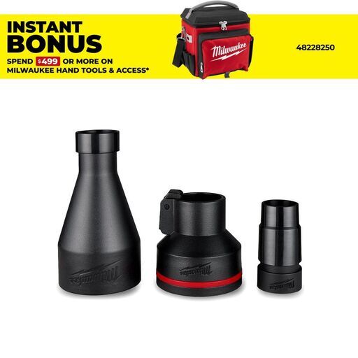 Milwaukee 49902000 63.5mm (2-1/2") Dust Extraction Adaptor Kit to suit 45L Vacuums