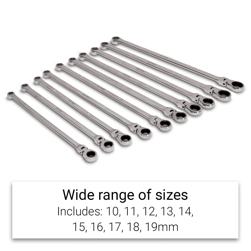Daytona D10MFRWS 10pce Metric Extra Long Flex Ratcheting Wrench Set – image 2