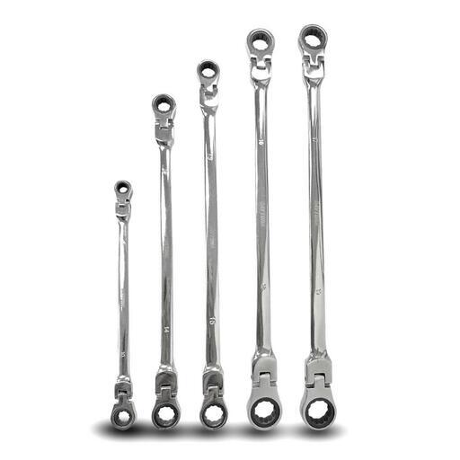 Daytona D5MFRRS 5pce Extra Long Metric Flexible Ratcheting End Ring Spanner Set – image 2