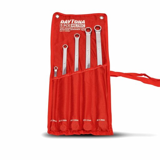 Daytona D5DRS819 5pce 8mm-19mm Metric Grip Grabber Extra Long Double Ring Spanner Set – image 3