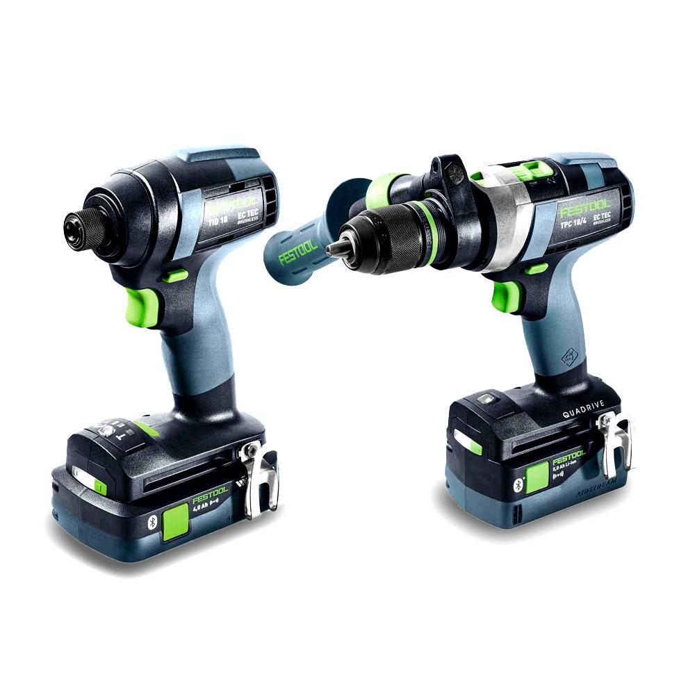 Festool TID18 5.0/4.0-SetTPC18AU (577657) 18V 4.0Ah/5.0Ah Li-ion Cordless Brushless 2pce Bluetooth Combo Kit – image 2