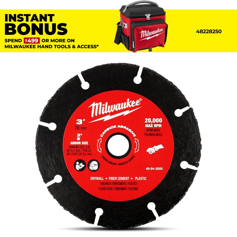 Milwaukee 49943005 76mm (3") Carbide Abrasive Cut-Off Wheel to suit M12FCOT – image 1