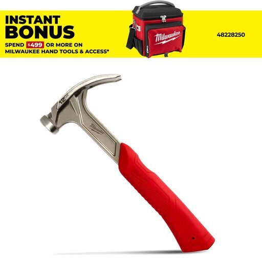 Milwaukee 48229019A 12oz Smooth Face Hybrid Claw Finish Hammer