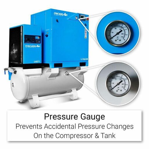 Chicago Air L10LDR 10HP Rotary Screw Compressor With Dryer & Tank – image 7