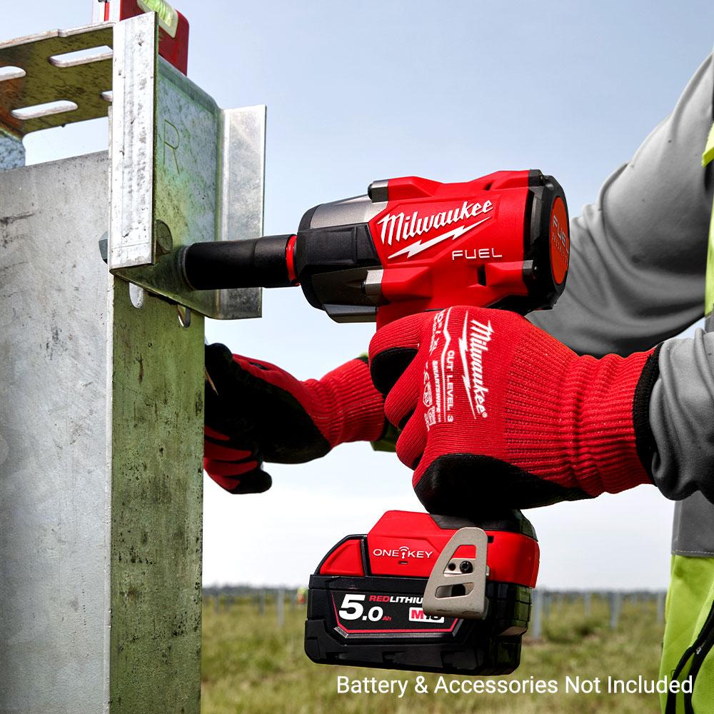 Milwaukee M18ONEFMTIW2PC120 18V Li-ion Cordless Fuel ONE-KEY 1/2" Controlled Mid-Torque Impact Wrench with Pin Detent - Skin Only – image 9