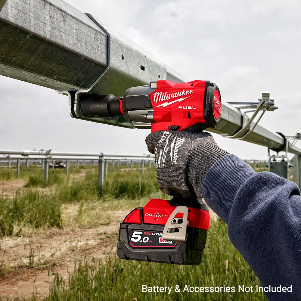 Milwaukee M18ONEFMTIW2PC120 18V Li-ion Cordless Fuel ONE-KEY 1/2" Controlled Mid-Torque Impact Wrench with Pin Detent - Skin Only – image 6