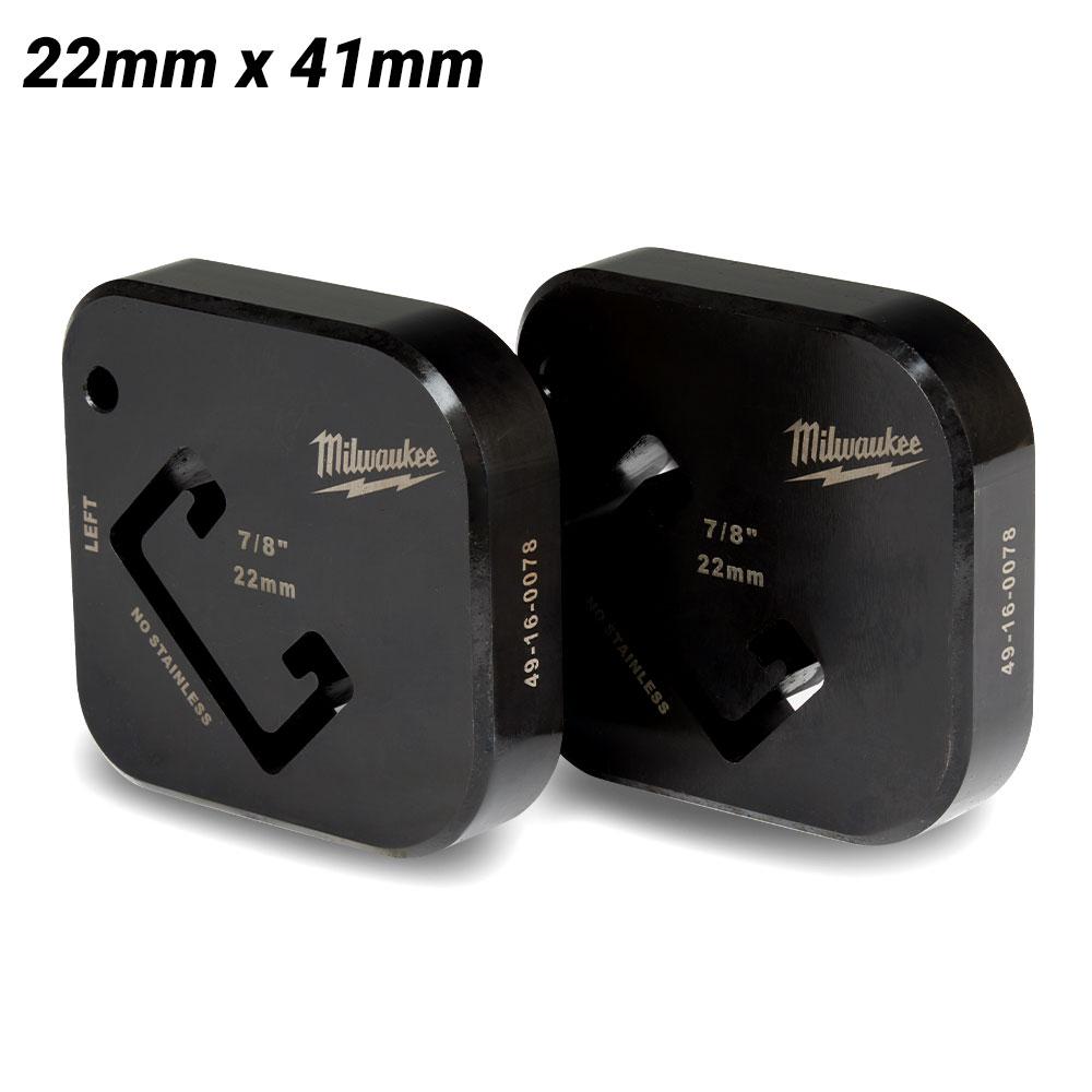 Milwaukee 49160078 22mm x 41mm Single Channel Die Set to Suit 18V