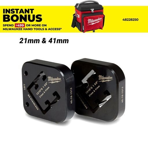 Milwaukee 49161513 21mm & 41mm Single Channel Die Set to Suit 18V Li-ion Cordless Strut Shear