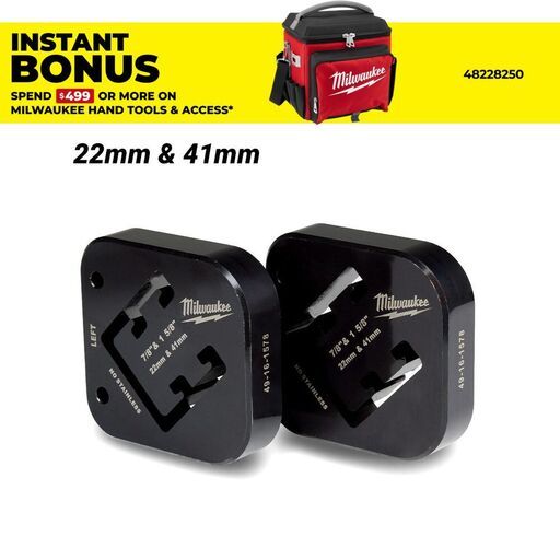 Milwaukee 49161578 22mm & 41mm Single Channel Die Set to Suit 18V Li-ion Cordless Strut Shear