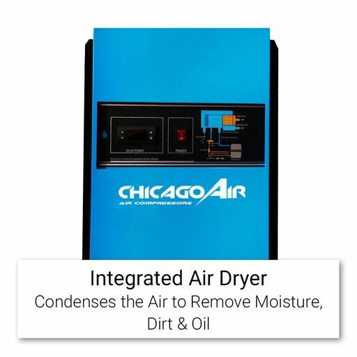 Chicago Air L15LDR 15HP Rotary Screw Compressor With Dryer & Tank – image 3