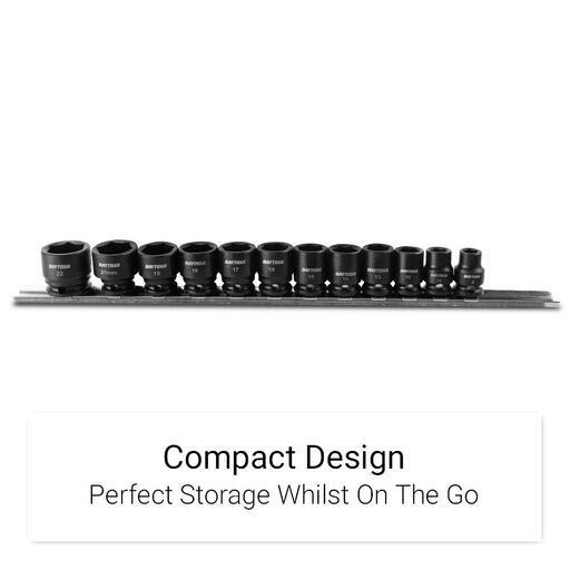 Daytona DIS1238M 12pce 3/8" Drive 8-22mm Metric Stubby Impact Socket Set – image 3