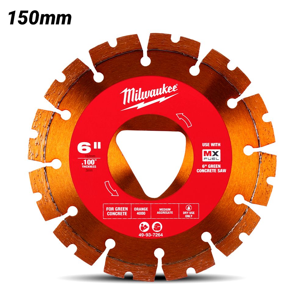 Milwaukee 49937264 150mm (6") Green Concrete Diamond Blade - Orange – image 2