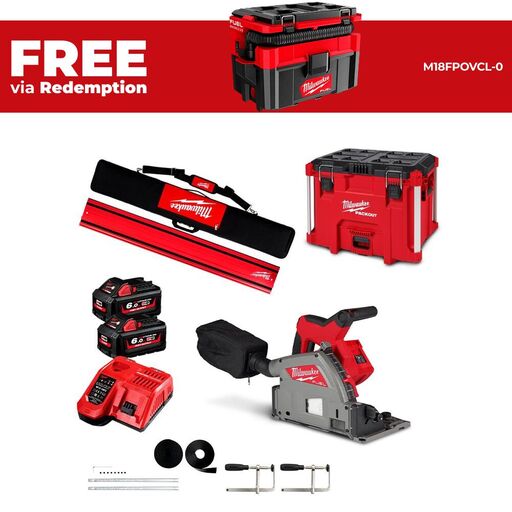 Milwaukee M18FPS55-602P 18V 6.0Ah Li-ion Cordless Fuel 165mm (6-1/2") Track Saw Combo Kit