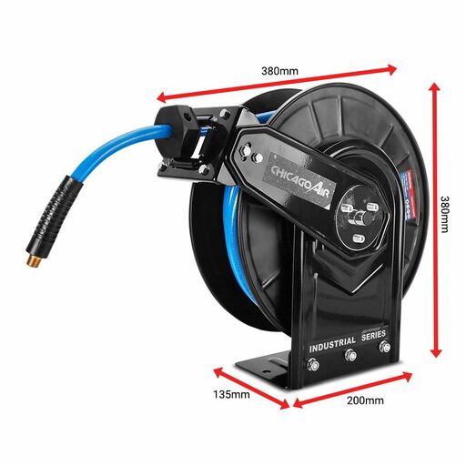 Chicago Air C15RBHR 15m 3/8" Retractable Hose Reel With PVC Flexible Air Hose – image 2