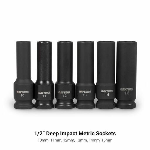 Daytona DDI1112 11pce 1/2" Deep Impact 10-24mm Metric Socket Set – image 3