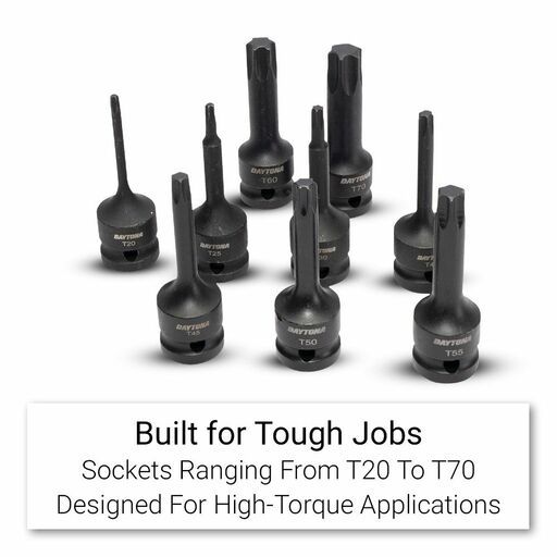 Daytona DTI912 9pce 1/2" T20-T70 Torx Impact Socket Set – image 4