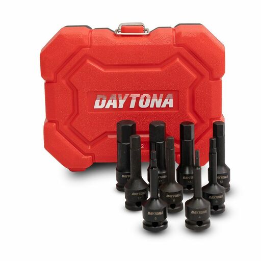 Daytona DHI912 9pce 1/2" H4-H19 Hex Impact Socket Set