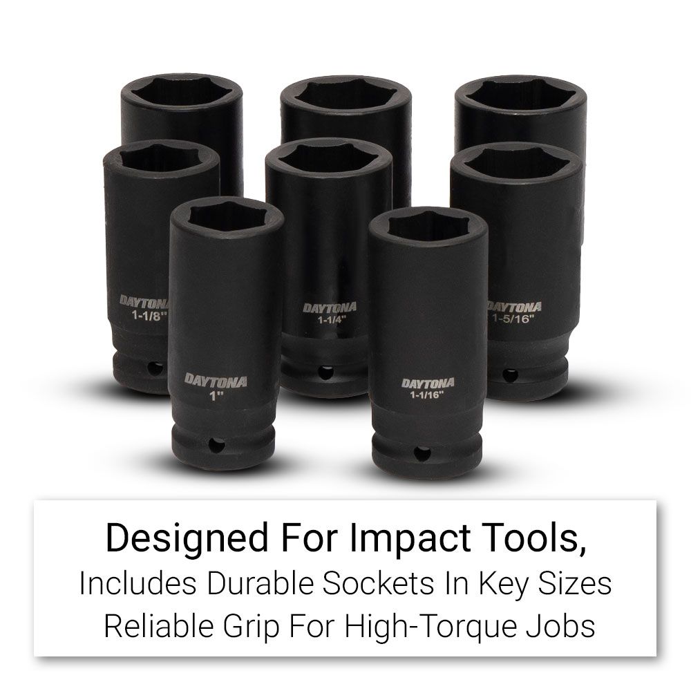 Daytona DID934 8pce 3/4" Drive Deep Impact 1"-1-1/2" Imperial Socket Set – image 3
