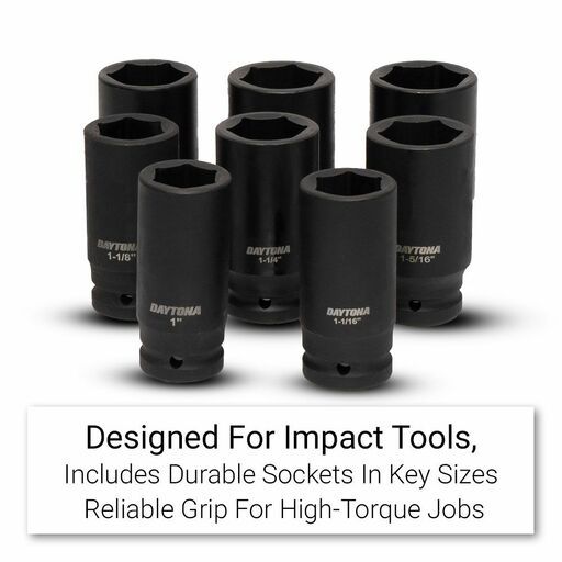 Daytona DID934 8pce 3/4" Drive Deep Impact 1"-1-1/2" Imperial Socket Set – image 3