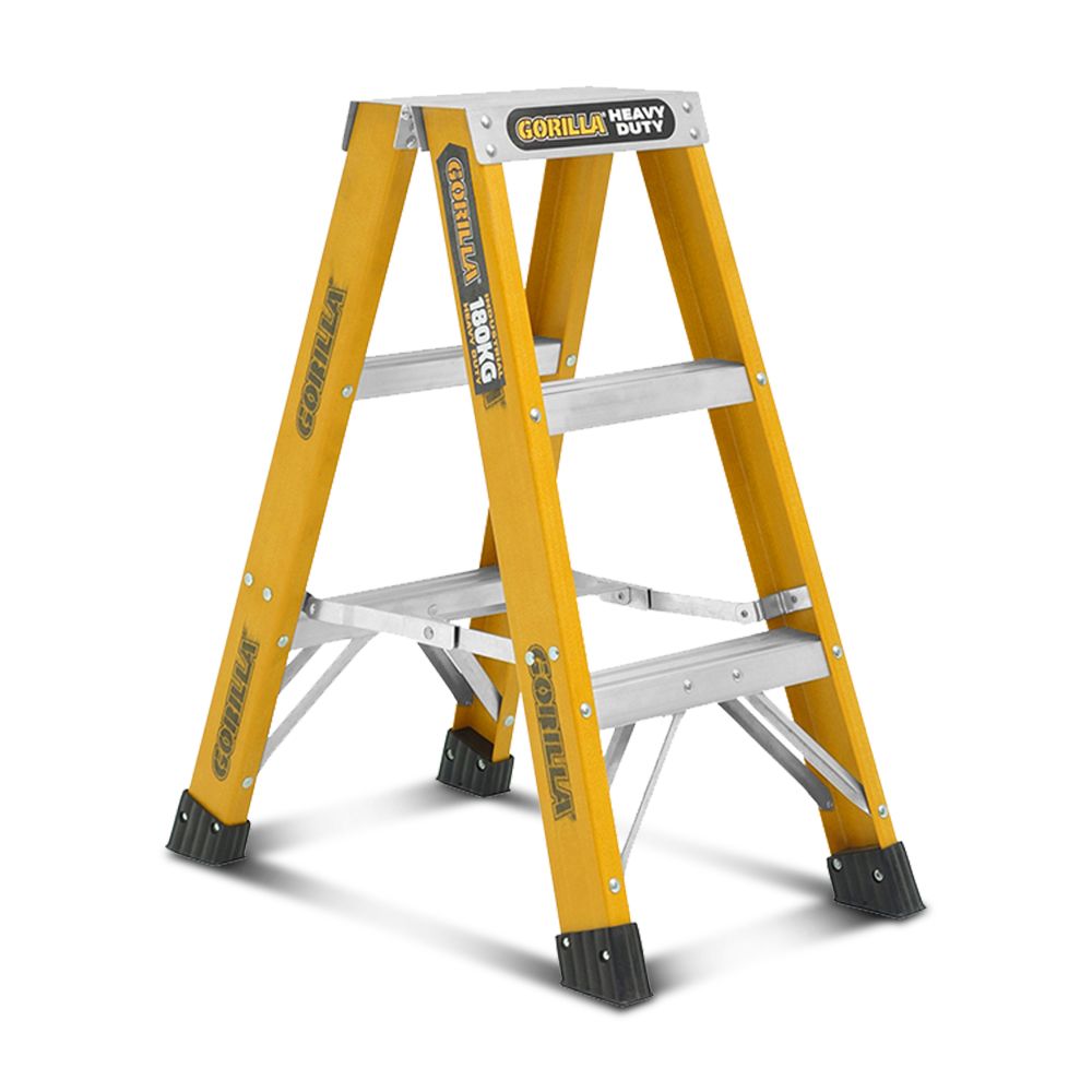 Gorilla FSM003-HD 0.9m 180kg 3-Step Double Sided Fibreglass Ladder