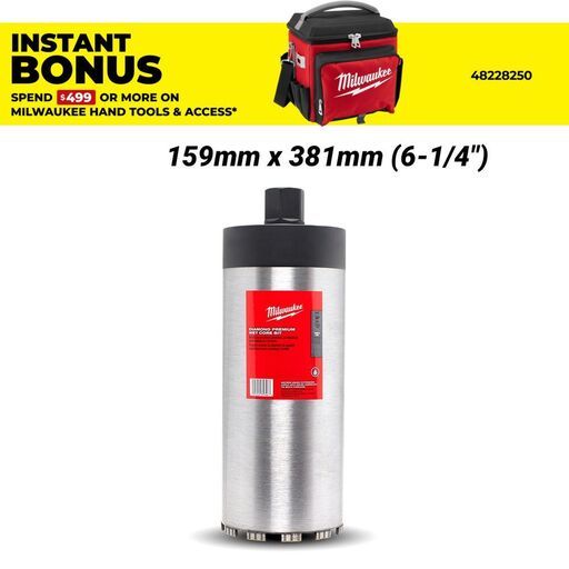 Milwaukee 48173062 159mm x 381mm (6-1/4") Diamond Premium Wet Core Bit