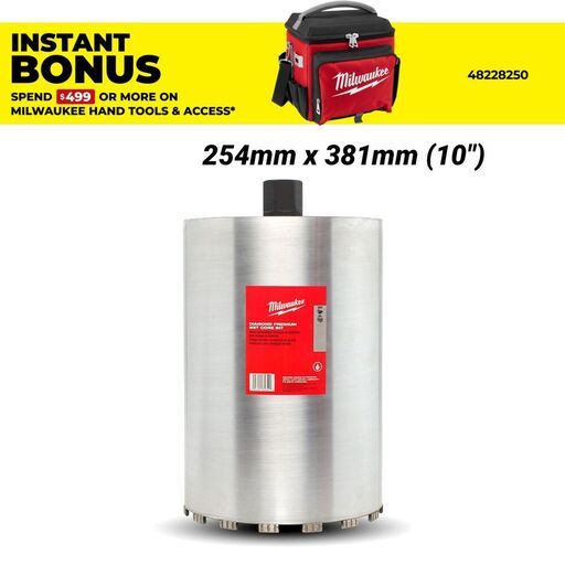 Milwaukee 48173100 254mm x 381mm (10") Diamond Premium Wet Core Bit