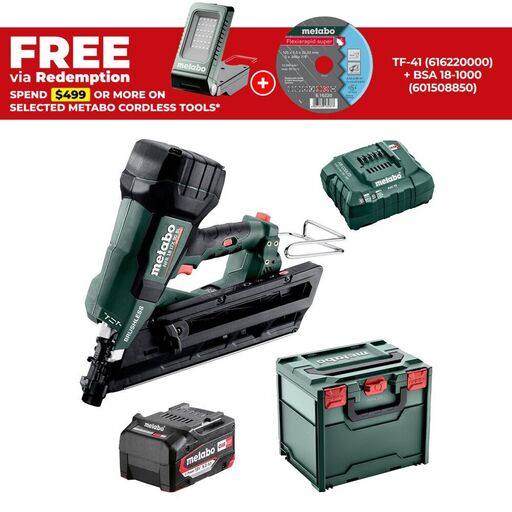 Metabo NFR 18 LTX 90 BL 1 LP 5.2MB K (AU61209020) 18V 5.2Ah Li-ion Cordless Brushless Framing Nailer Combo Kit