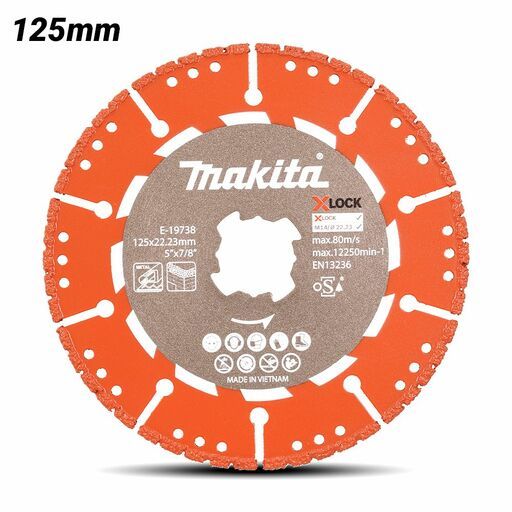 Makita E-19738 125mm (5") X-LOCK Vacuum Brazed Segmented Diamond Rescue Blade