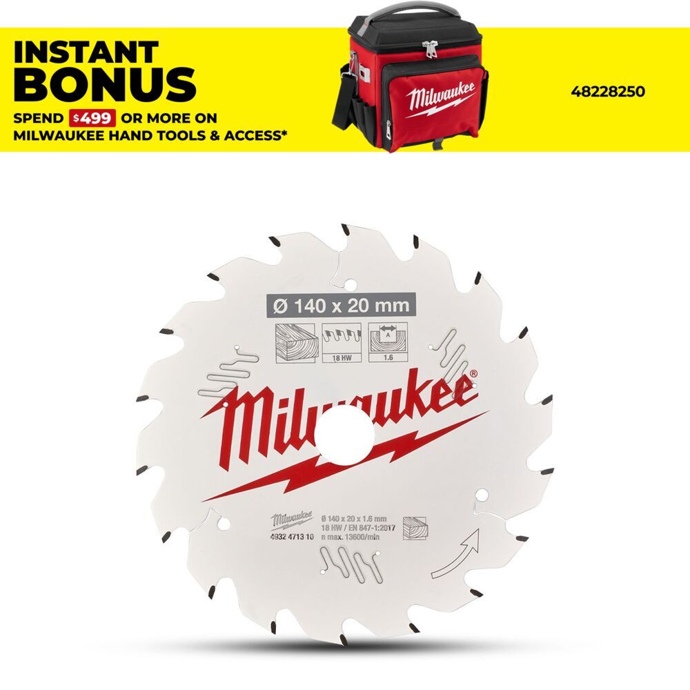 Milwaukee 4932471310 140mm (5-1/2“) 18T Wood Framing Circular Saw Blade – image 1
