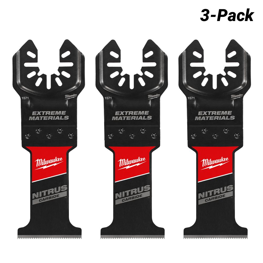 Milwaukee 49251573 3-Pack 35mm (1-3/8") OPEN-LOK Extreme Materials Blade with NITRUS CARBIDE – image 2