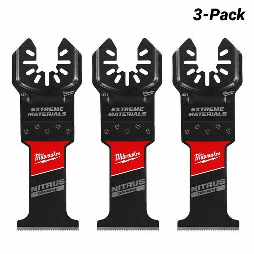 Milwaukee 49251573 3-Pack 35mm (1-3/8") OPEN-LOK Extreme Materials Blade with NITRUS CARBIDE – image 2
