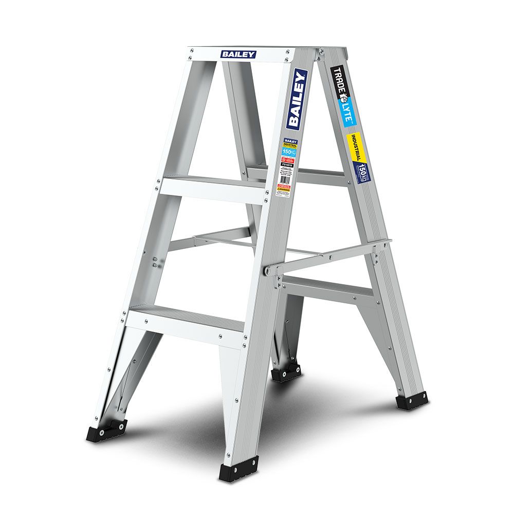 Bailey FS14019 150kg 0.9m 3 Step Trade LYTE Aluminium Double Sided Ladder – image 2