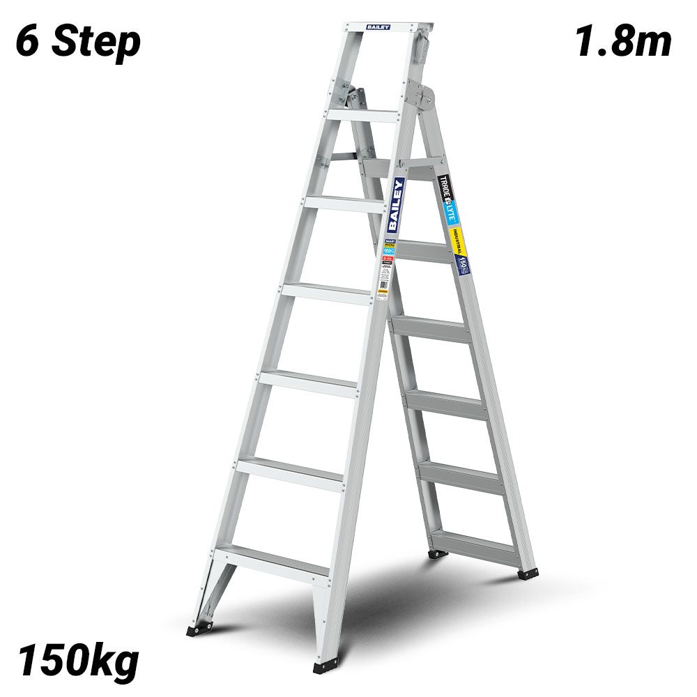 Bailey FS14022 150kg 1.8m 6 Step Trade LYTE Aluminium Dual Purpose Ladder – image 1