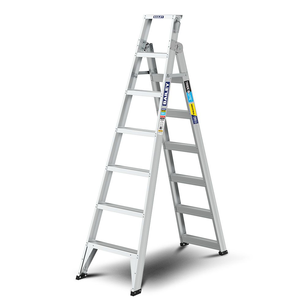 Bailey FS14023 150kg 2.1m 7 Step Trade LYTE Aluminium Dual Purpose Ladder – image 2