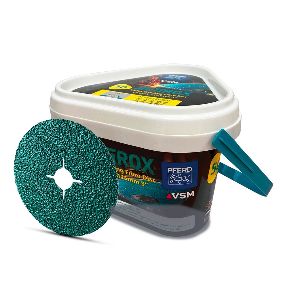 PFERD 75493760 50-Pack 125mm (5") 36 Grit Actirox Ceramic Metal Grinding Fibre Disc – image 2