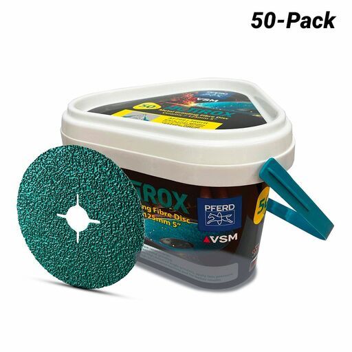 PFERD 75493760 50-Pack 125mm (5") 36 Grit Actirox Ceramic Metal Grinding Fibre Disc