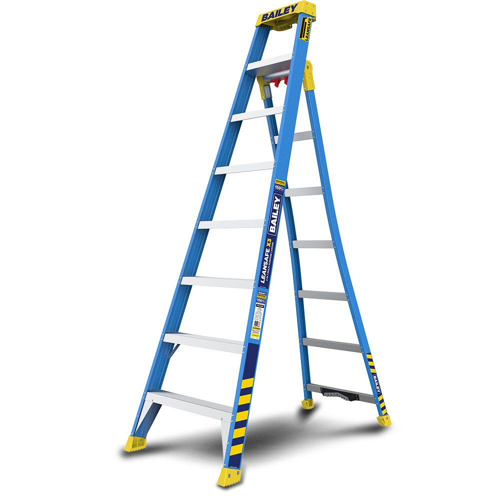 Bailey FS14149 150kg 2.4m 8 Step X3 Fiberglass 3 in 1 Ladder – image 2