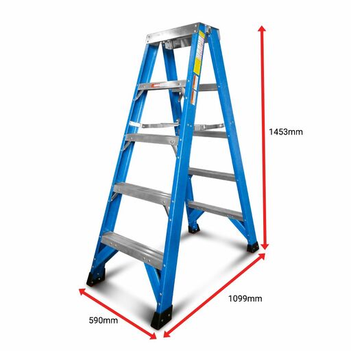 Climbrite CDSTEP4 1.5m 4-Step Fibreglass Double Sided Ladder – image 2