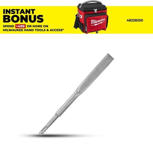 Milwaukee 4932493609  250 x 20mm SDS PLUS SLEDGE Premium Flat Chisel Demolition Bit
