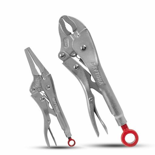 Daytona D2LNCJLP 2pce 165mm (6.5") Long Nose & 254mm (10") Curved Jaw Locking Pliers Set – image 2