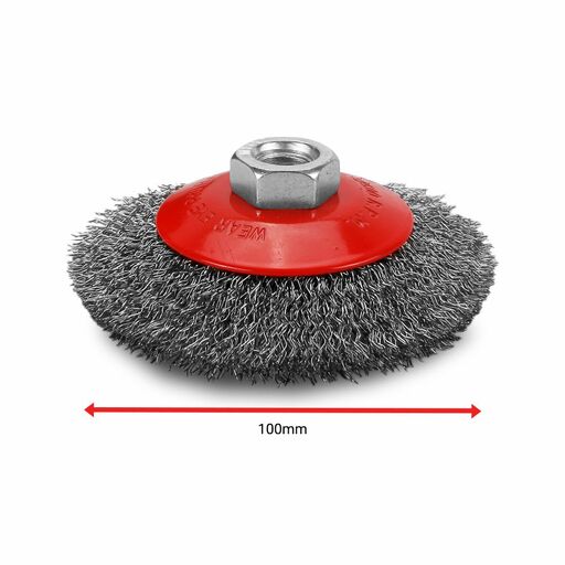 Xtorque XSB100B 100mm Steel Crimp Wire Bevel Brush – image 2