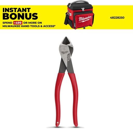 Milwaukee MT508 203mm (8") Dipped Grip Diagonal Pliers - MADE IN USA